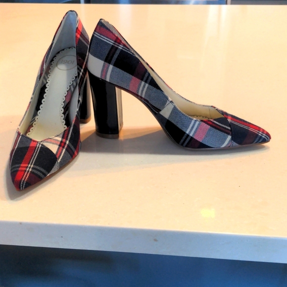 1901 blue and plaid heels - Picture 3 of 5